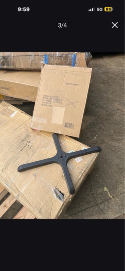 Textured Cast Iron Black Table Base 24" Across 3"...