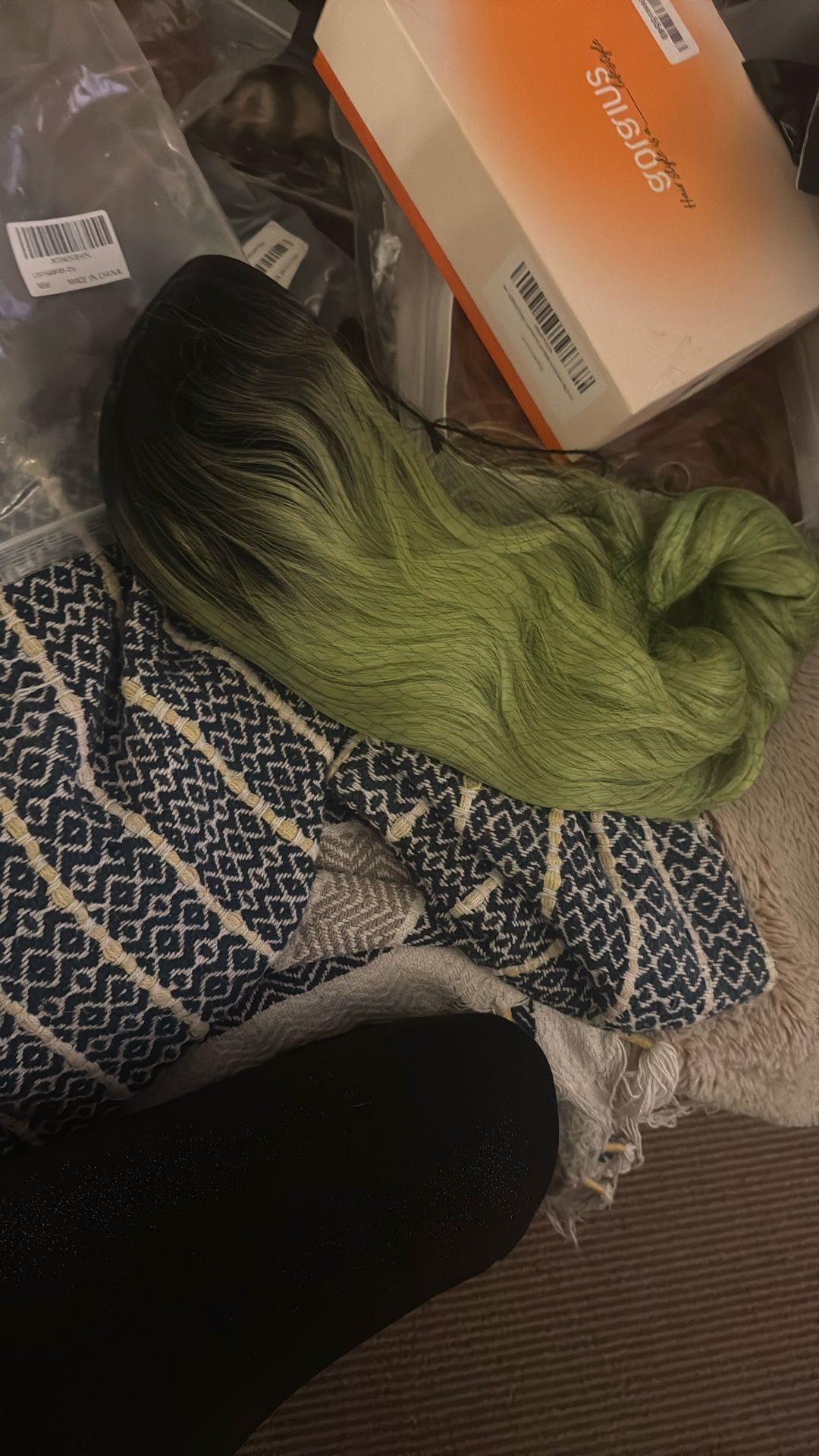 Black/ Green Ambre Wig