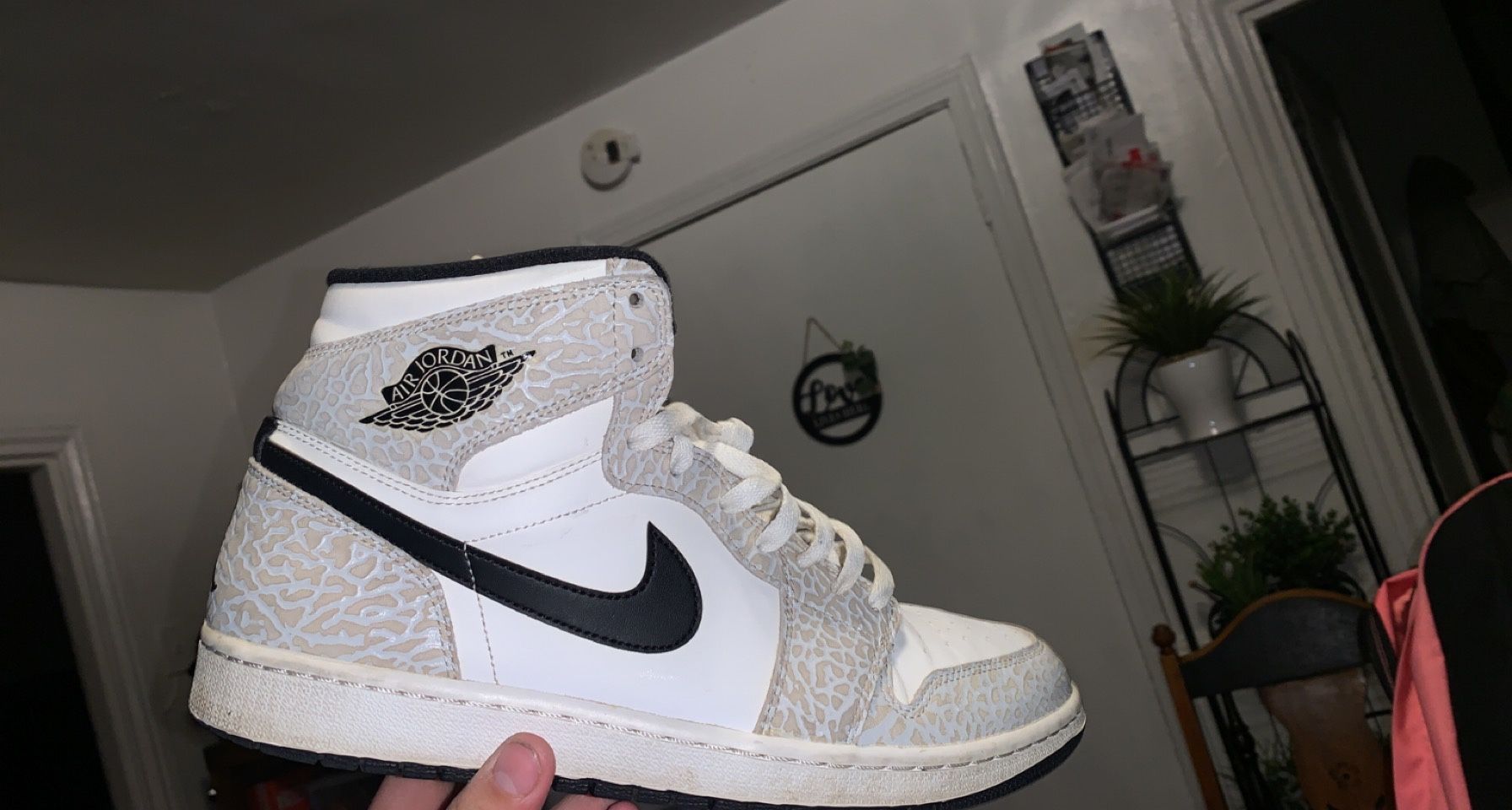 Jordan High “White Elephant Print “