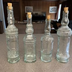 Vintage Albi Glass Made In Spain Wine Decanters