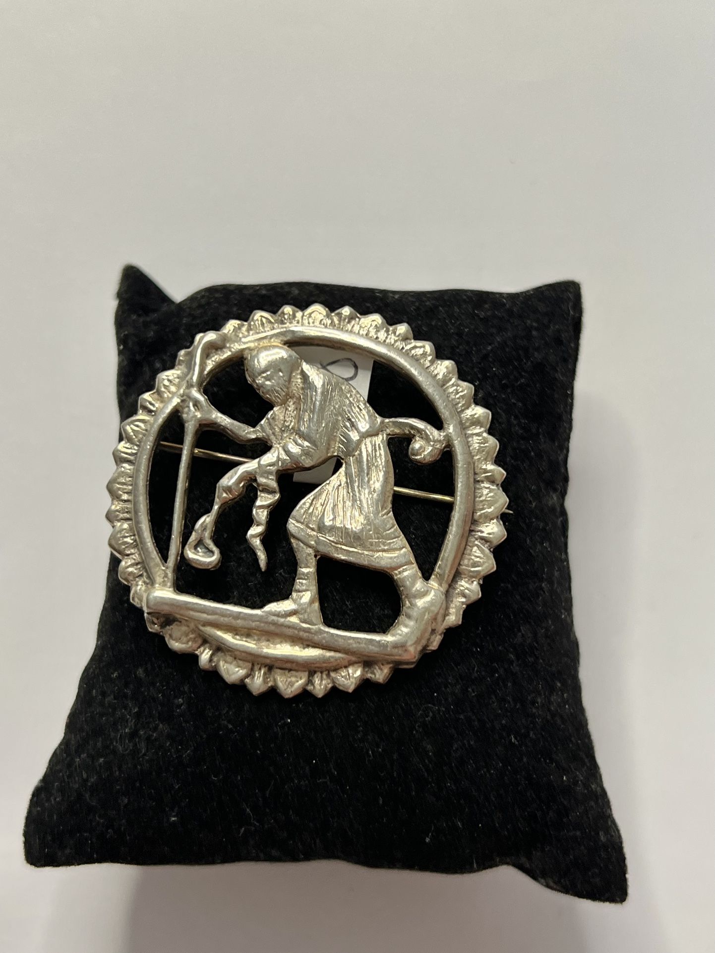 925 sterling silver asian pin or brooch vintage