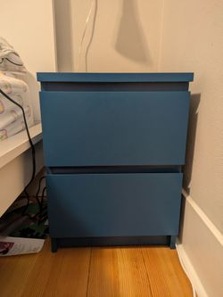 Blue Malm Bedside Table
