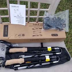 TREKOLOGY Trek-Z Collapsible Hiking & Trekking Poles -100cm-120cm (Black) Adjustable Length - Perfect Set for Hikers, Backpacker - Walking Stick 