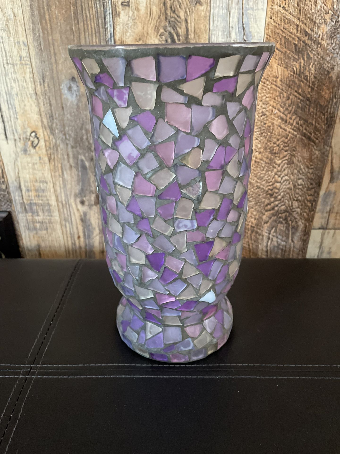 Home Interiors Lavender Mosaic Candle Holder Or Flower Vase