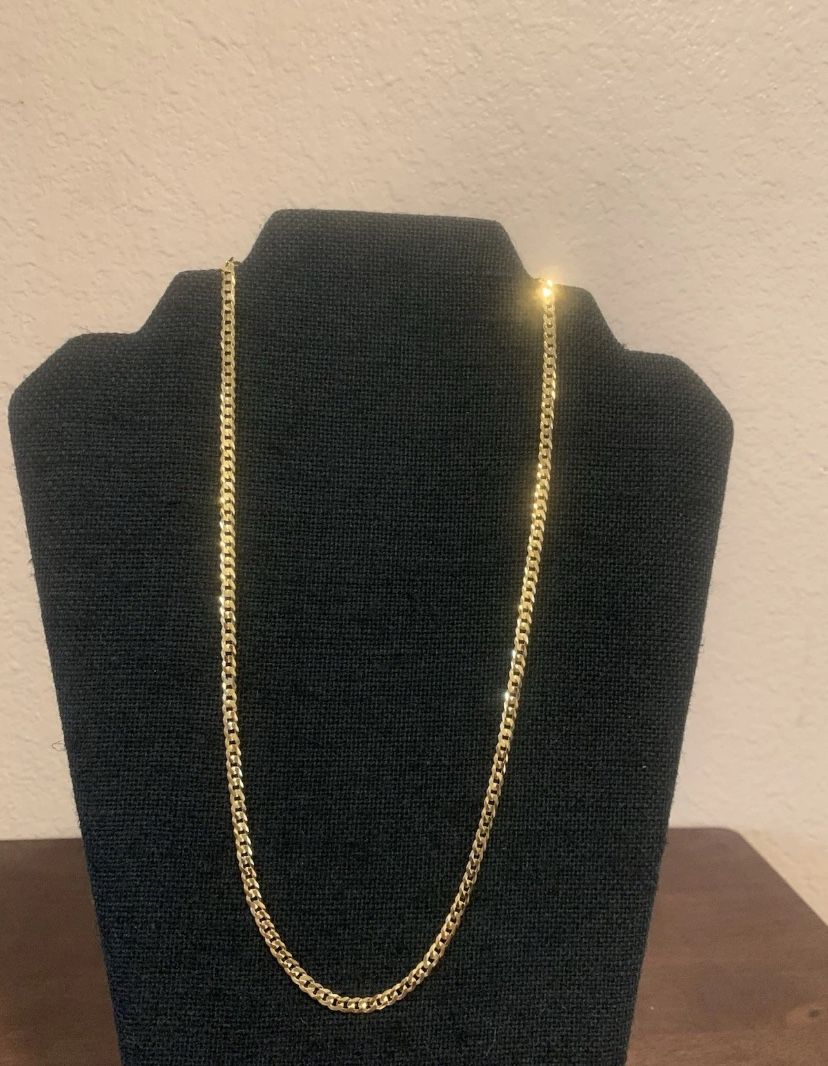 Gold Plated 925 Sterling Silver Curb 3.8 mm Chain 22in. Long