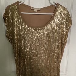 Michael Kors Sequin Short Sleeve Top