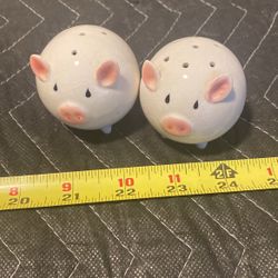2 Cute Pig Salt And Pepper Shakers