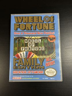 Wheel of Fortune Family Edition for Nintendo Entertainment System NES w/ Custom Case (1990)