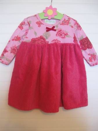 Vintage Baby Lulu Girls Cabbage "Red Roses" Dress 3T