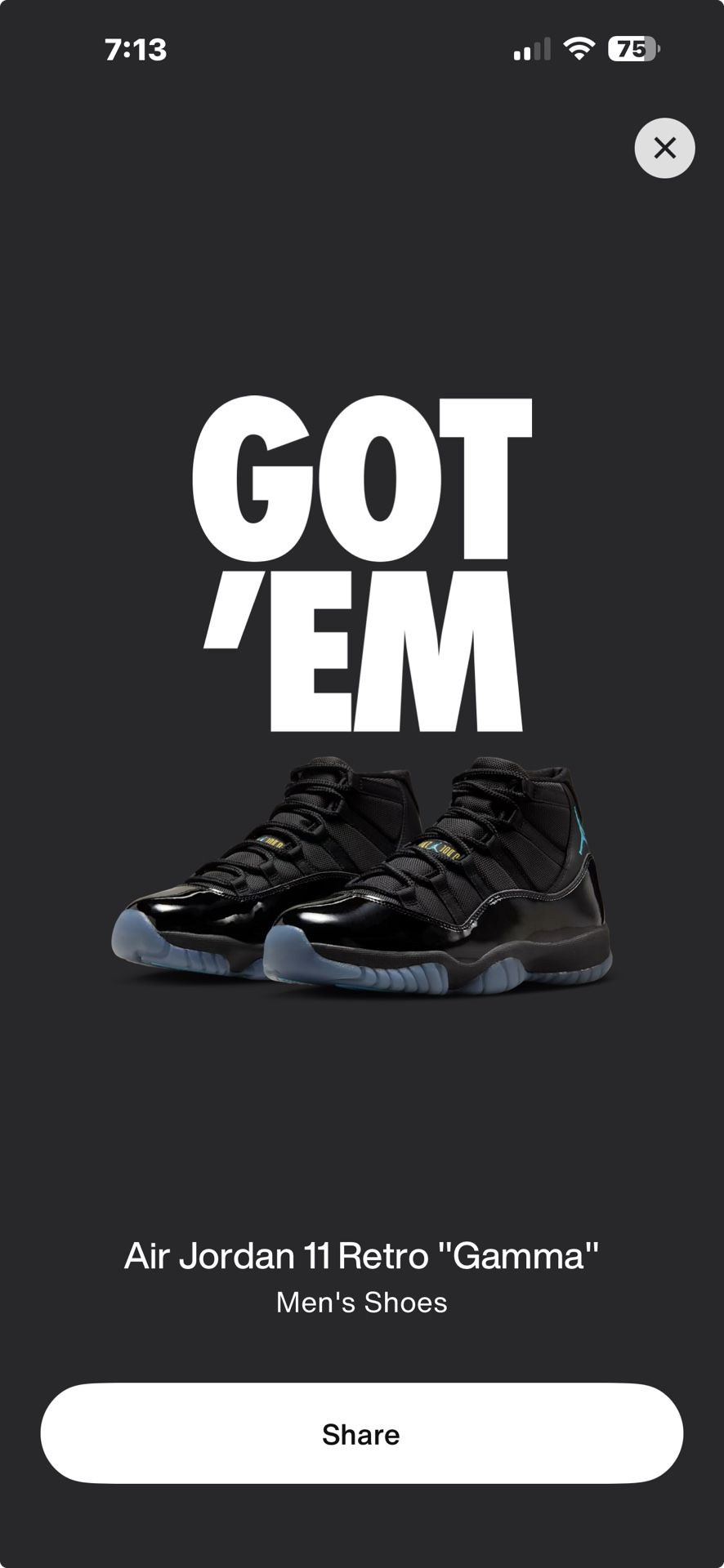 Air Jordan Retro 11”Gamma” Size 12