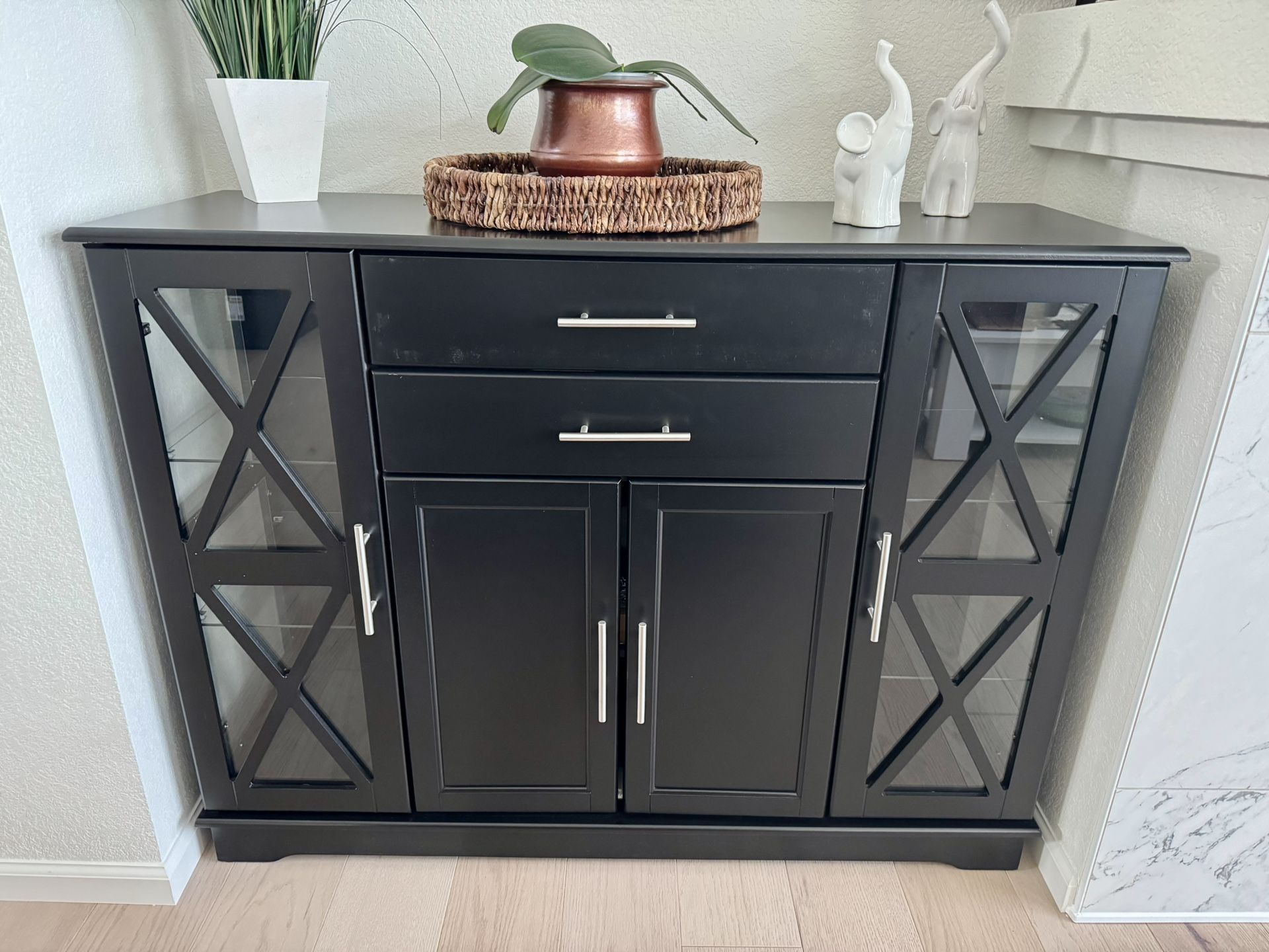 Sideboard Buffet Storage Black Cabinet