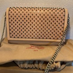Christian Louboutin Paloma Nude Studded Clutch