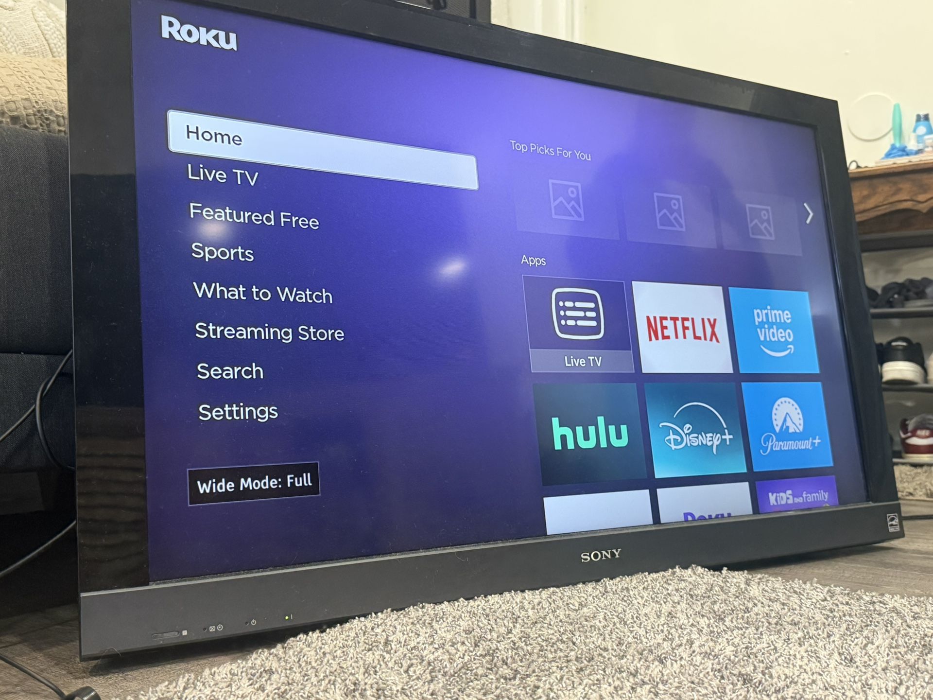 Sony TV with a 40-inch screen