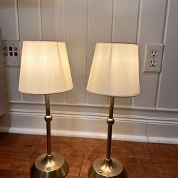 2 Pack Cordless Table Lamps, 3 Colors Stepless Dimming Fabric Desk Lamp