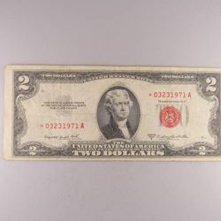 1953-B $2 Red Seal Star Note -- CRISP SCARCE CURRENCY!