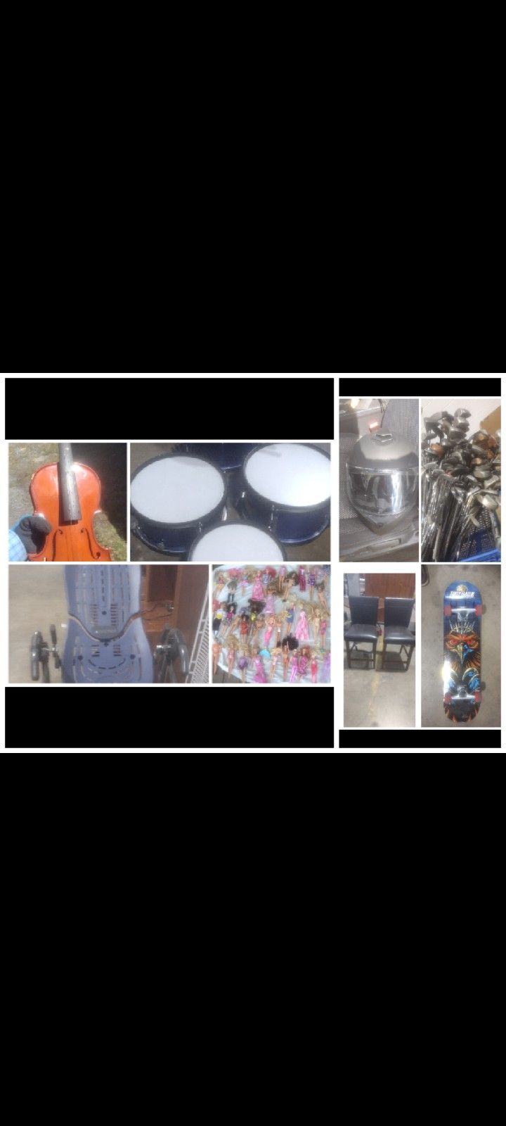 MISCELLANEOUS ITEMS CHAIRS DRUMS EXERCISE EQUIPMENT TEETER TOTS BARBIES