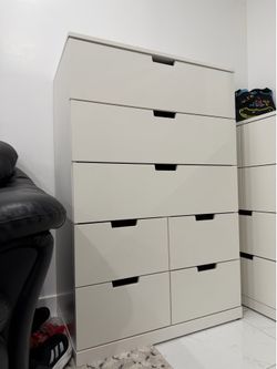 IKEA White Nordli Tall Jumbo Dresser 7 Drawers Cajonera