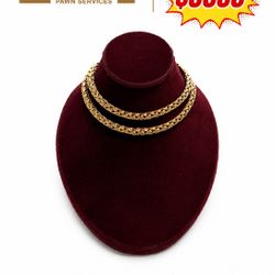 YELLOW GOLD 14KT WHEAT CHAIN 16 IN. 
