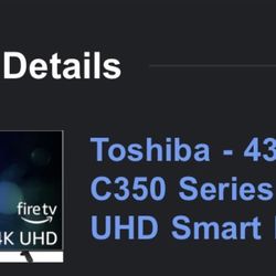 Toshiba - 43" Class C350 Series LED 4K UHD Smart Fire TV