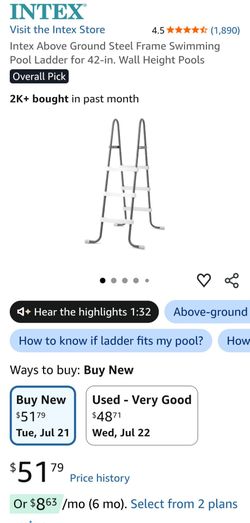 Intex 42 inch pool ladder