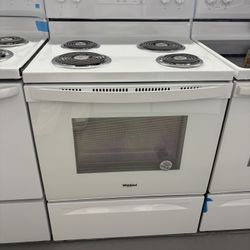 Whirlpool 30 in. 4.8 cu. ft. 4 Burner Element Electric Range with Self-Cleaning in White with Storage Drawer /. 1 Years Warranty 
