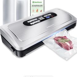 Vacuum Sealer Machine with AirLock ProSeal System, 10-in-1 Vacuum Sealer for Food, Dry & Moist Modes, Compact Design with Digital Timer, Built-in Cutt