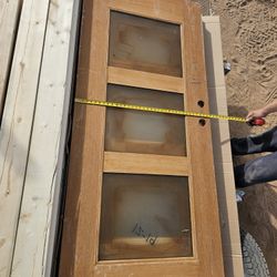 Solid Wood Door w/ Frosted Glass – 36” x 80” – Privacy Window