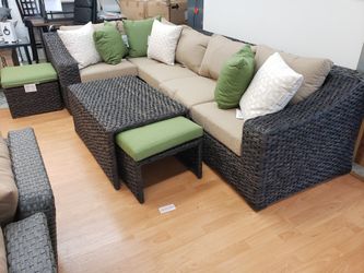 New 8pc outdoor patio furniture sectional sofa tax included sunbrella