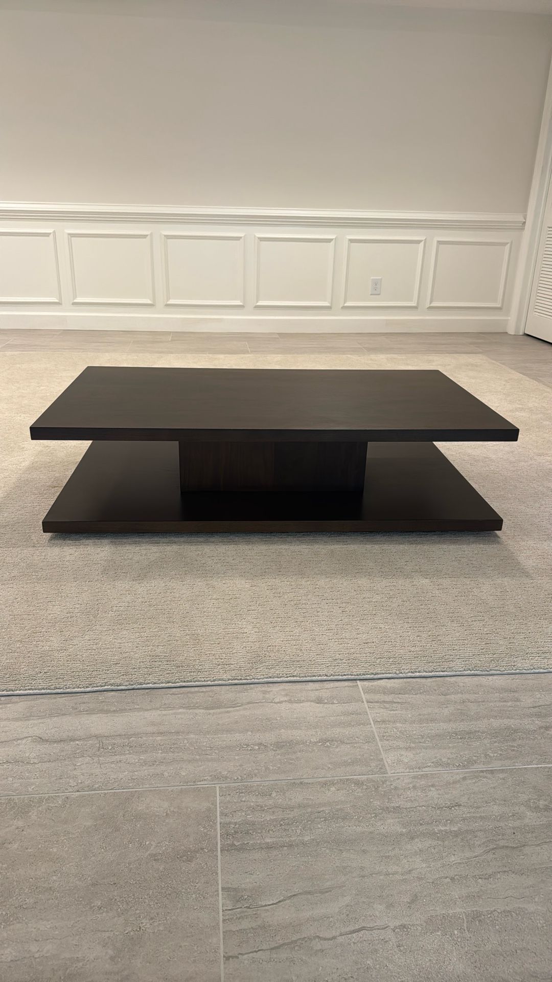 Restoration Hardware Modern Brown Wood Coffee Table – Excellent Condition
