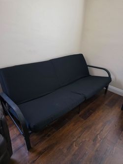Black Metal Frame Futon with Mattress