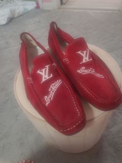 Louis Vuitton Red Suede Loafers