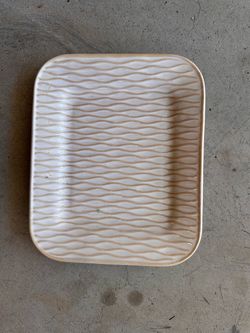 Vintage Pfaltzgraff "Hamptons" Cream Ceramic Serving Tray - 9.5" x 7"