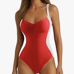 One Piece Swimsuit Women Athletic Crisscross Halter Fashion Swimsuit Wide Strap- 2 available (SMALL, MEDIUM)