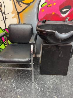 Salon Shampoo Bowl and Chair Set