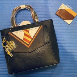 Loungefly Harry Potter Griffindor Uniform Suit and Tie Crossbody/ Handbag/ Purse and Harry Potter Cardholder - NWT  