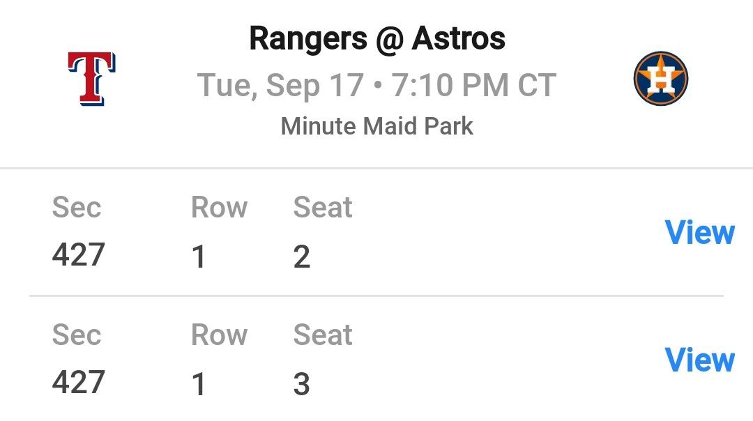 Astros-Rangers September 17th - Greinke Jersey giveaway night