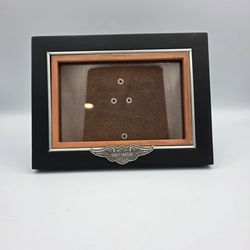 Harley Davidson Picture Frame 6 x 8 Fits Photo 4 x 6 Wood Black Brown Front Logo