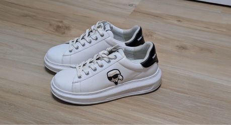 Karl Lagerfeld Kapri K/Ikonik Sneakers — Women's US 6 / EUR 37, White Leather
