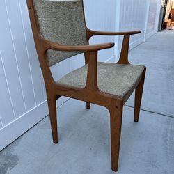 Solid Teak wood armchair or dining chair by Johannes Andersen mid century modern vintage seat 