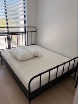 IKEA black queen size bed frame