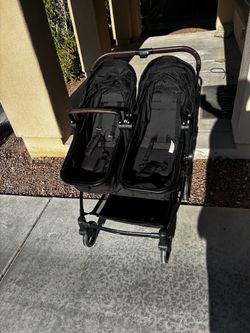Double Twin Baby Stroller Black