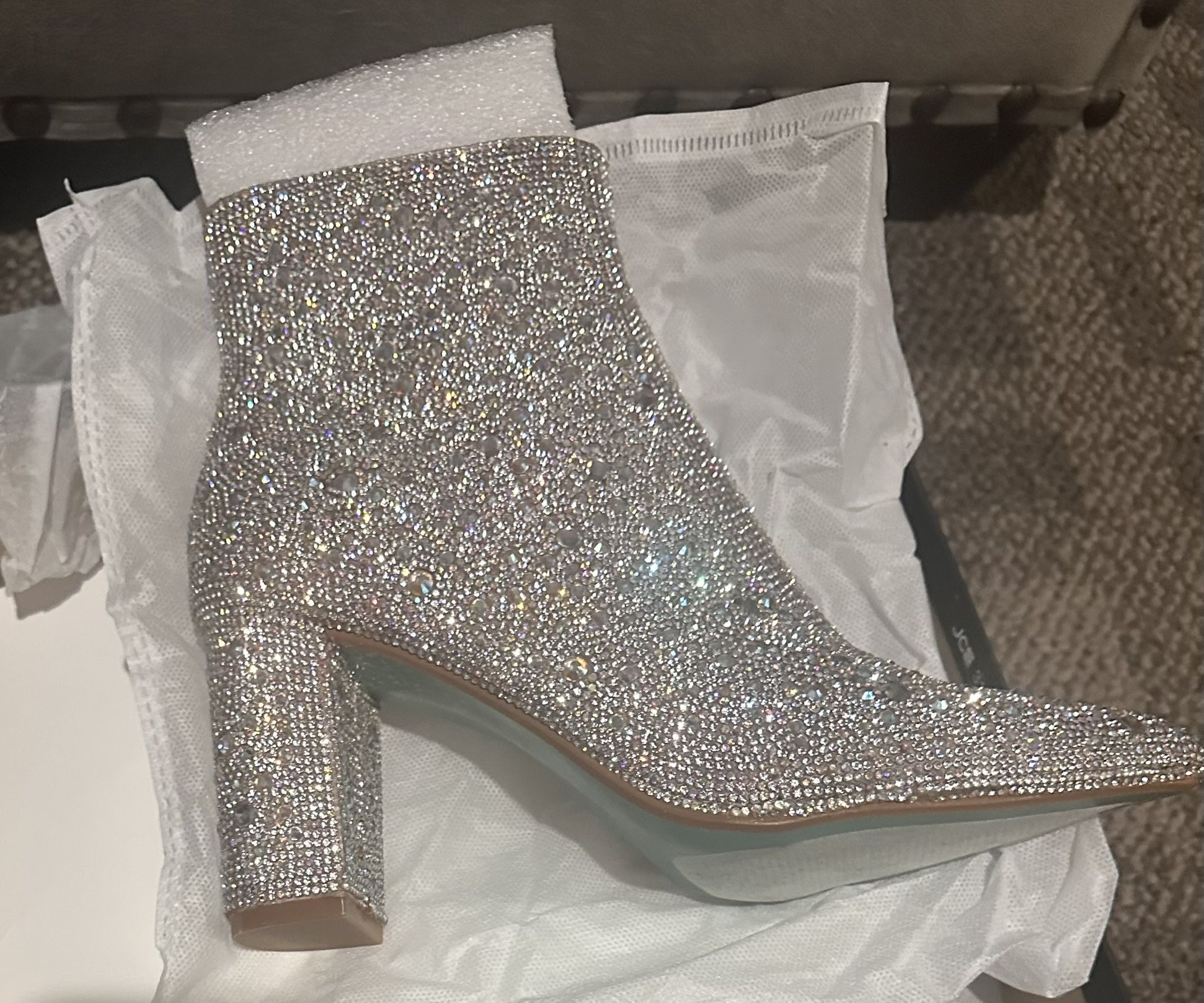 Betsey Johnson Cady Rhinestone Boots - 7.5