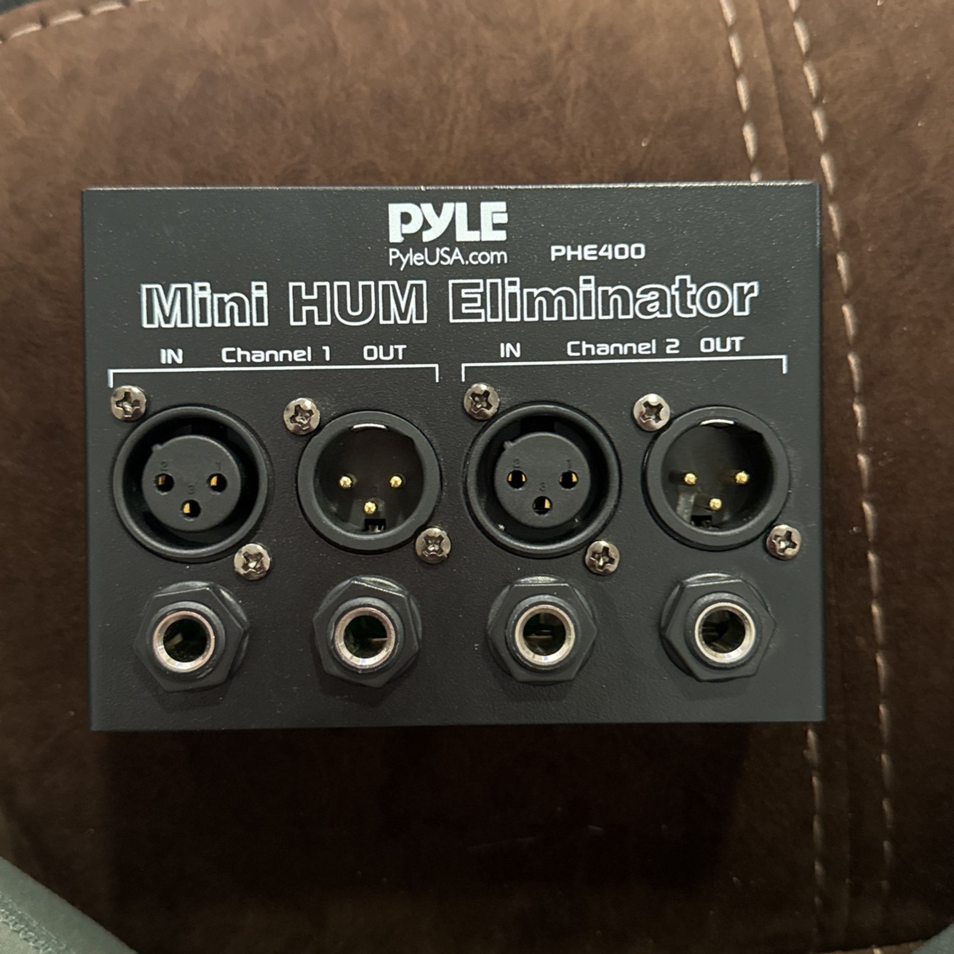 Pyle Compact Mini Hum Eliminator Box - 2 Channel Passive Ground Loop Isolator, Noise Filter,AC Buzz Destroyer, Hum Killer w/ 1/4" TRS Phone,XLR Input/