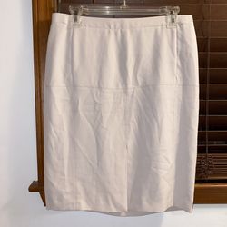 NWT $275 Halston Heritage Beige Knee Length Zipper Skirt w/ Pockets 6