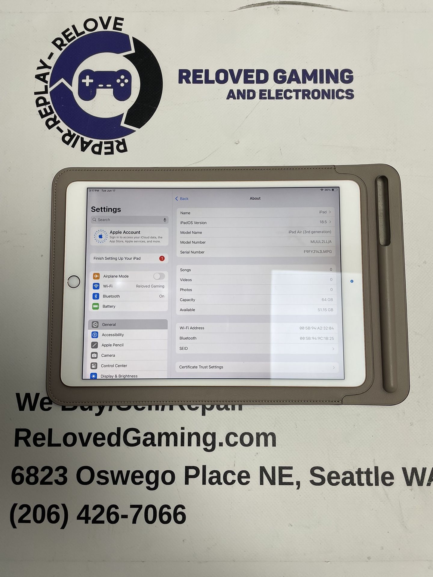 iPad Air 3rd Generation - 64GB 10.5” - Two Month Warranty - For Sale Or Trade