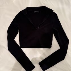 Zara crop top long sleeve