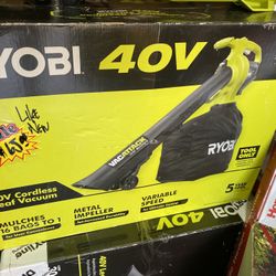 Ryobi 40v Leaf Vac Tool Only No Battery No Charger Like New 