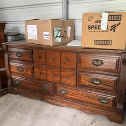 Antique Dresser With Mirror & Matching Chest Of Drawers