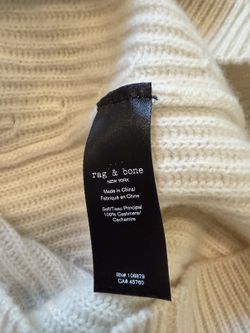 Rag & Bone 100% Cashmere Sweater Size XS - Cream / Ivory Ribbed Tunic