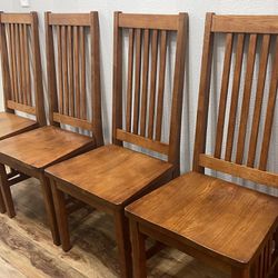 Cherry Wood Set Of 4- Dinning Chairs  
